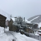 The town of Soldeu full of snow