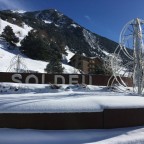 The roundabout in Soldeu was covered in snow