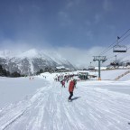 Riding towards the Llosada chairlift in Half Term