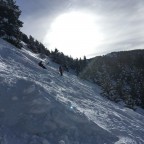 Challenging steep off-piste runs on powder day in Canillo